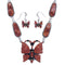 Sterling Silver Butterfly Multicolor Jewelry Link Necklace Set PX37091